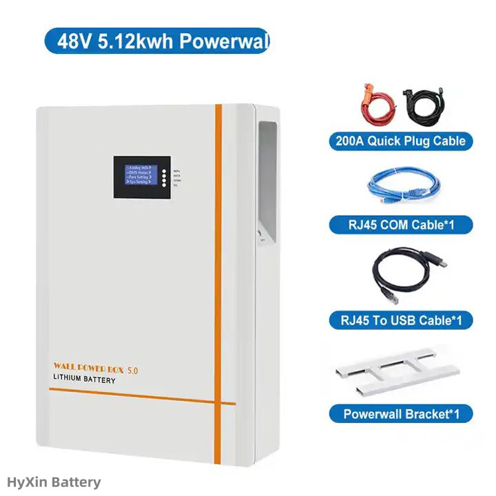 Wall mounted 5kwh battery 51.2v for home solar battery system