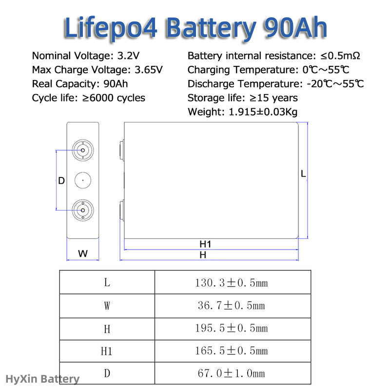 EVE 90Ah 3.2V LF90K cells Accessories EVE LF90K LiFePO4 battery cells 90Ah 3.2V Brand New Grade A for Marine and RV Applications