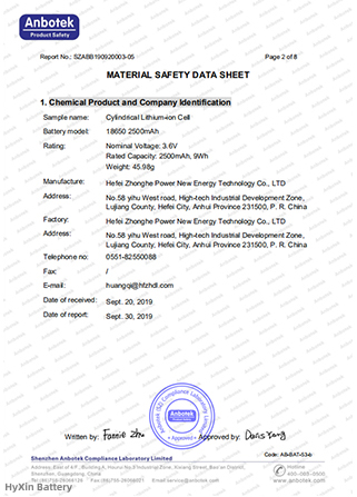 Material safety datasheet